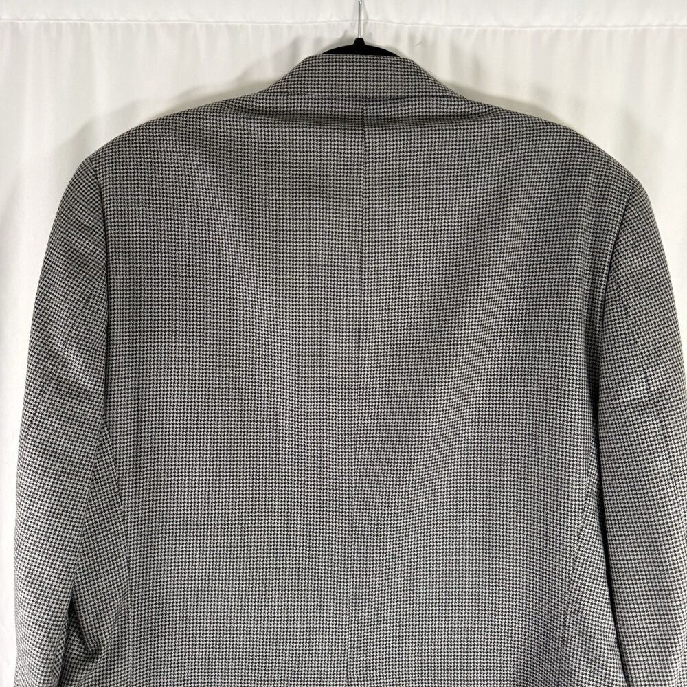 Ralph Lauren Silk Wool Blend Blazer Men's 42L Grey Houndstooth 2 Button Front - Picture 9 of 10
